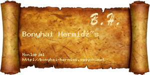 Bonyhai Hermiás névjegykártya